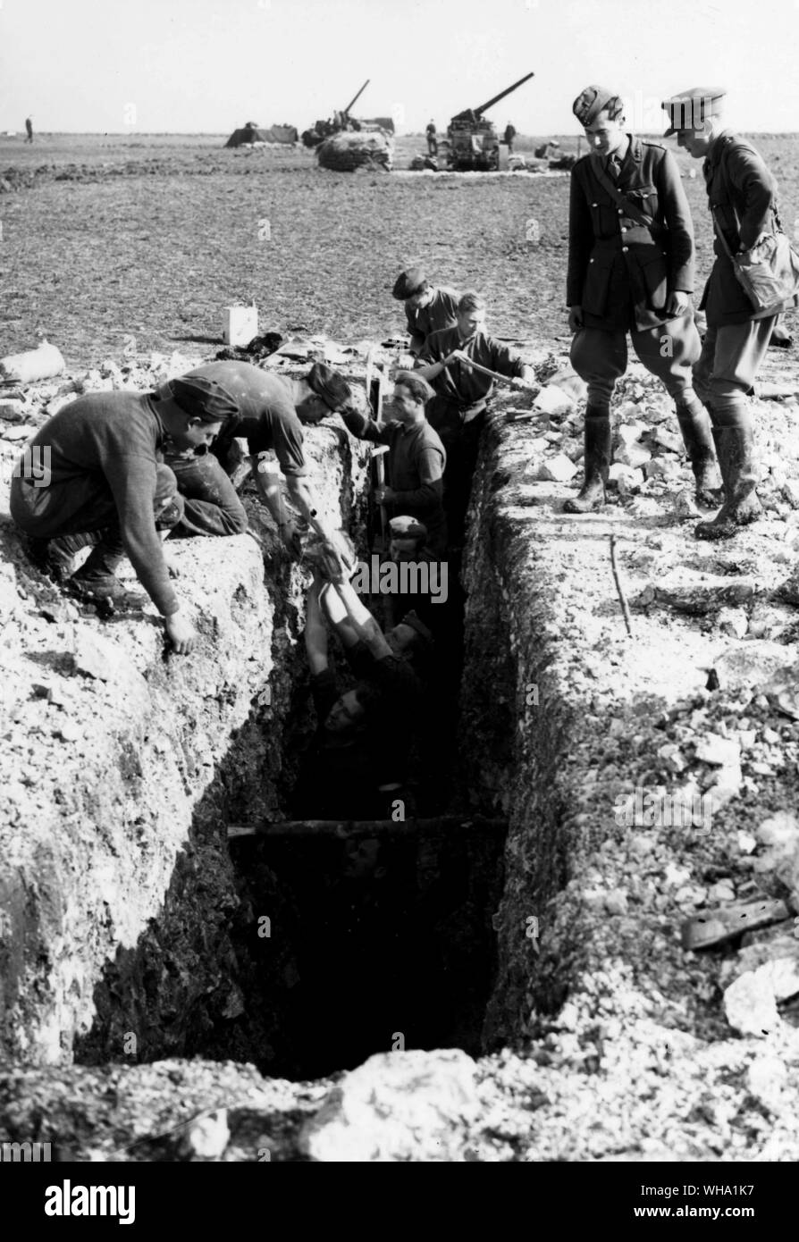 WW2: Frankreich, Dezember 1939 (?). Alliierte Truppen in den Gräben. Stockfoto