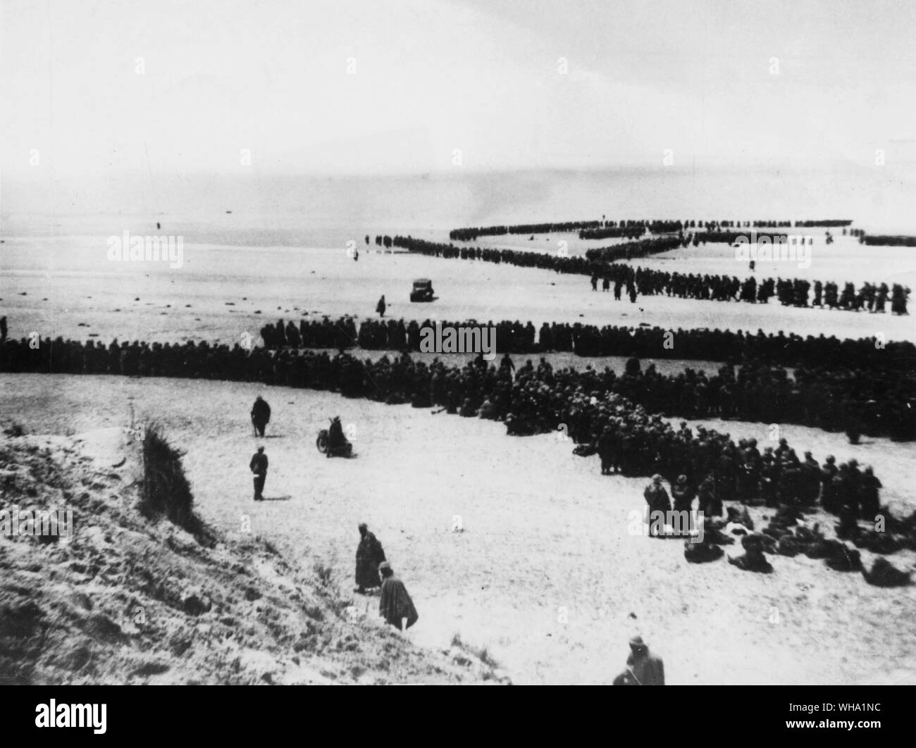 WW2: Evakuierung von Dünkirchen. Britische Truppen Stockfoto