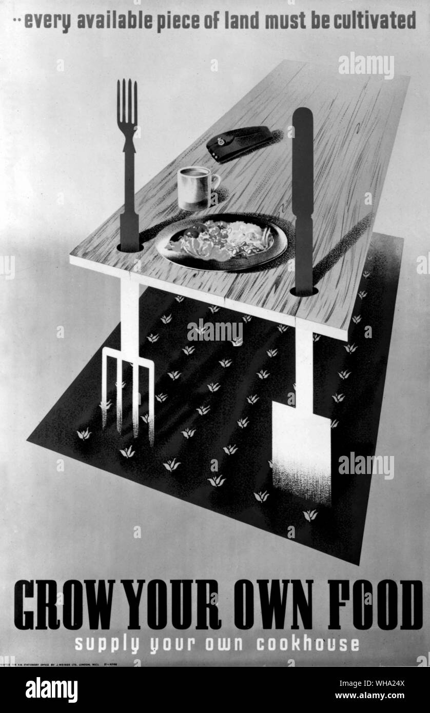 WW2: Ihr eigenes Essen poster Wachsen. Stockfoto