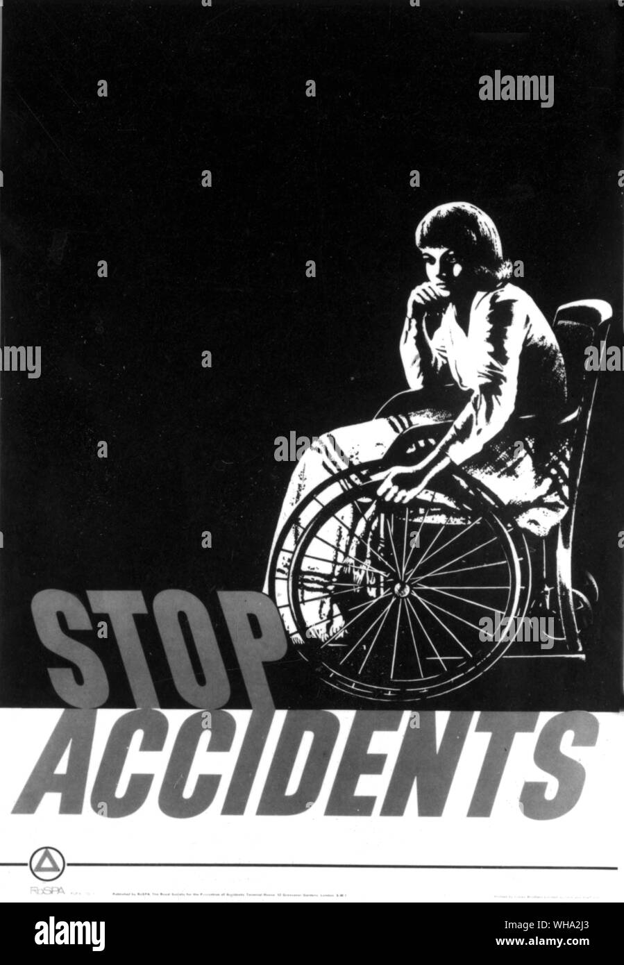 WW2: top Unfälle" Krieg Plakat. Die Verhütung von Unfällen bei der Arbeit. RoSPA Poster. Stockfoto