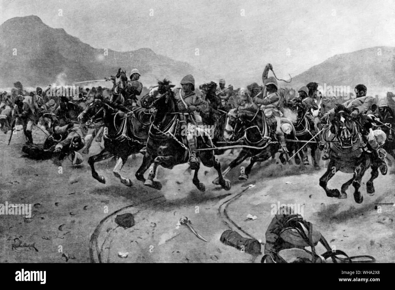 Kampf der zweiten afghanischen Krieg. Maiwanal (Rechtschreibung?) Stockfoto