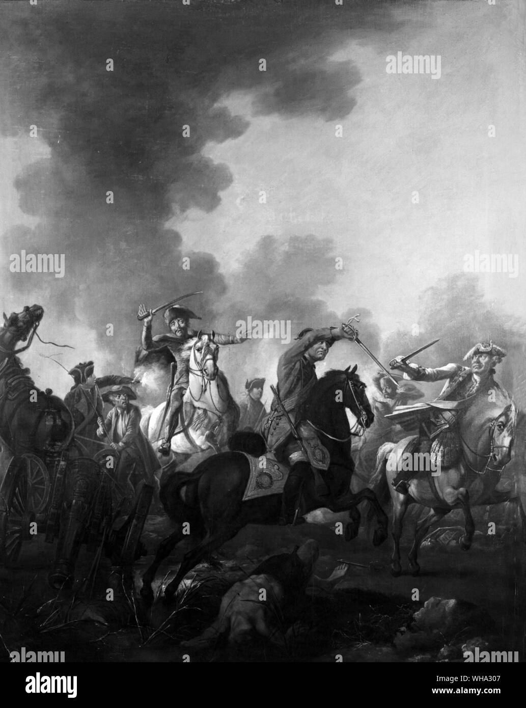 Schlacht von Detlingen, 1743. Thomas Braun in der Schlacht von den Österreichischen Erbfolgekrieg. Stockfoto