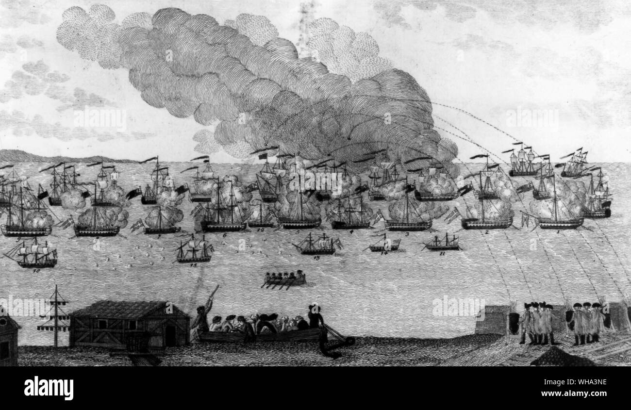 Dänische Blick auf die Schlacht von Kopenhagen. Stockfoto