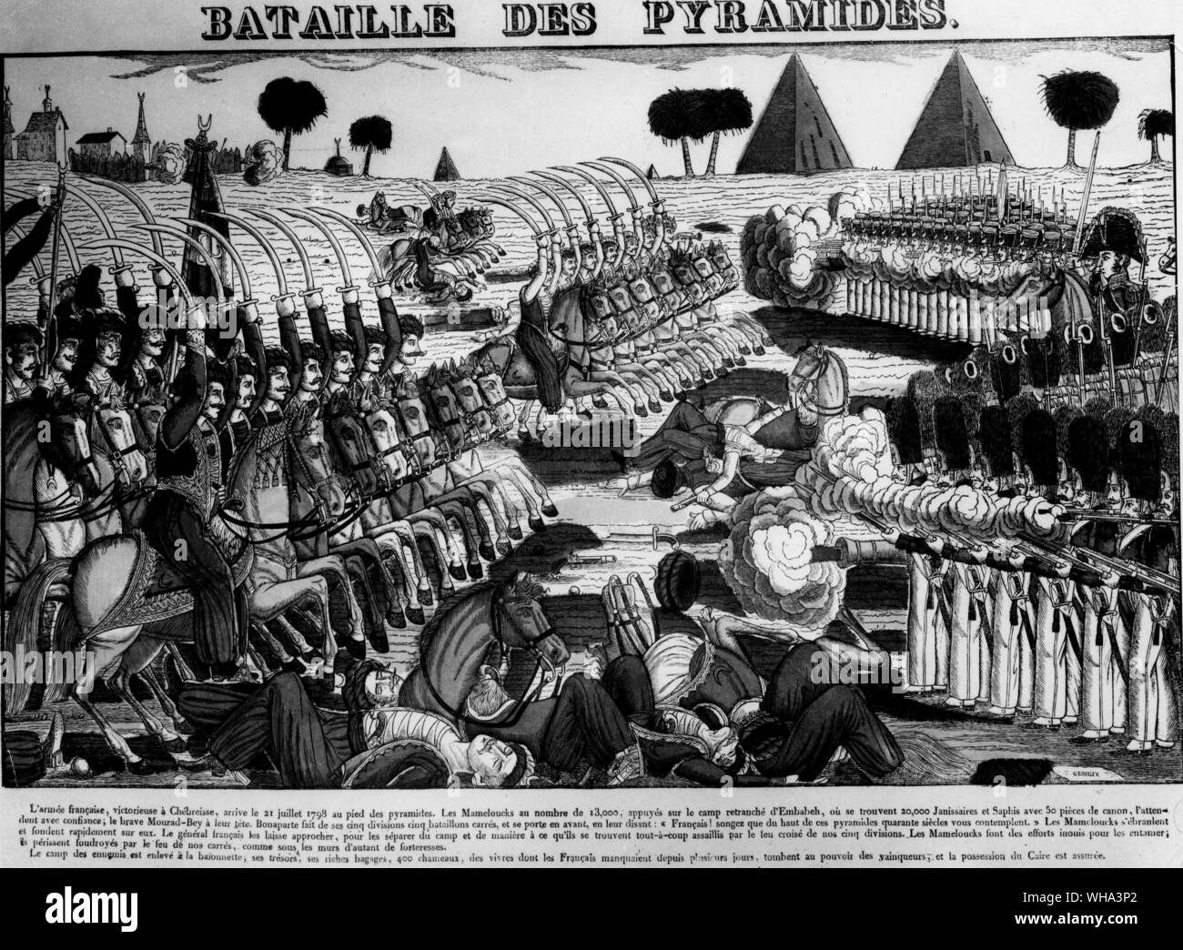Ägypten: Kampf der Pyramiden. Juli 1798. Stockfoto