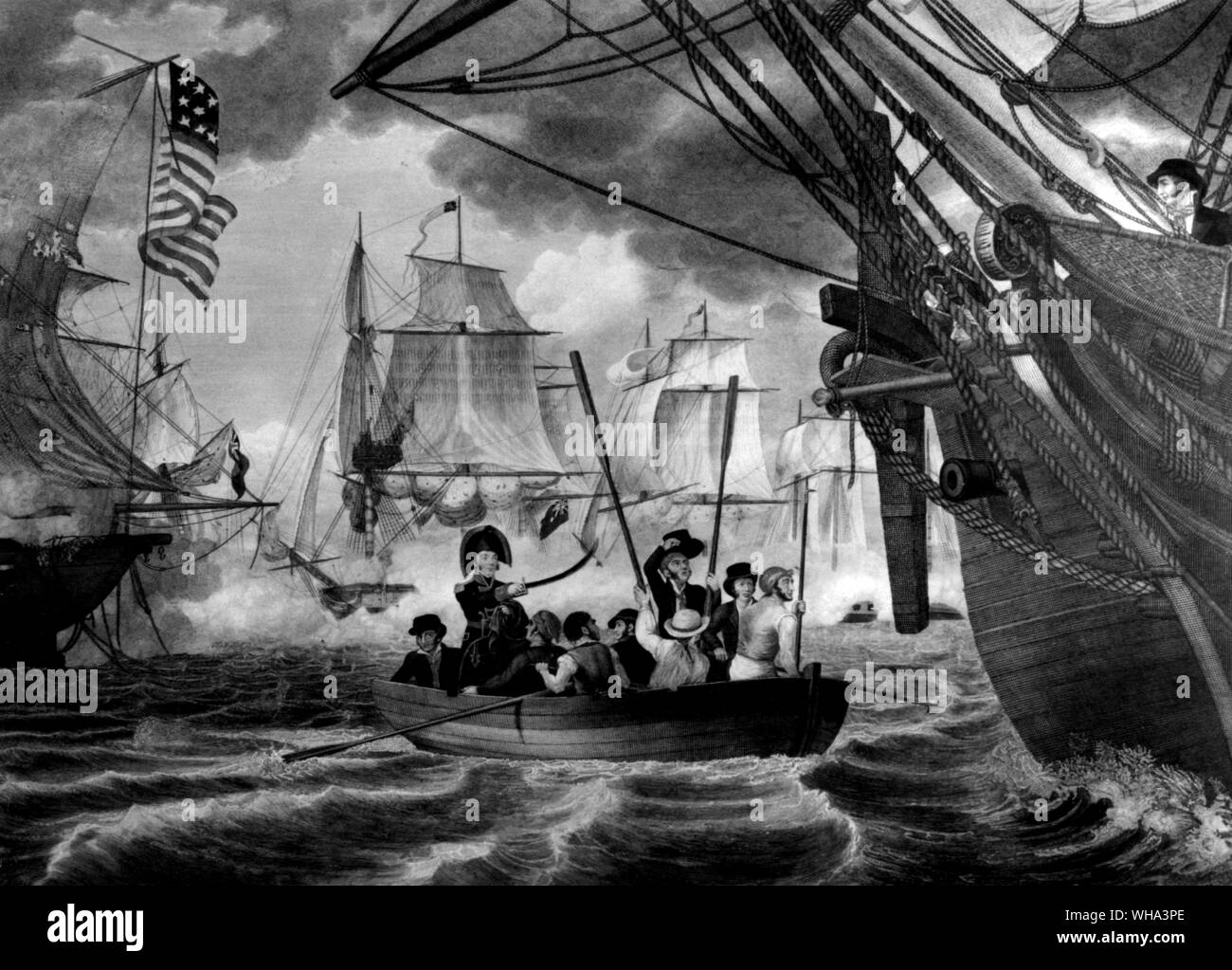 Perry's Sieg am Erie See von Birch. 1813. Stockfoto