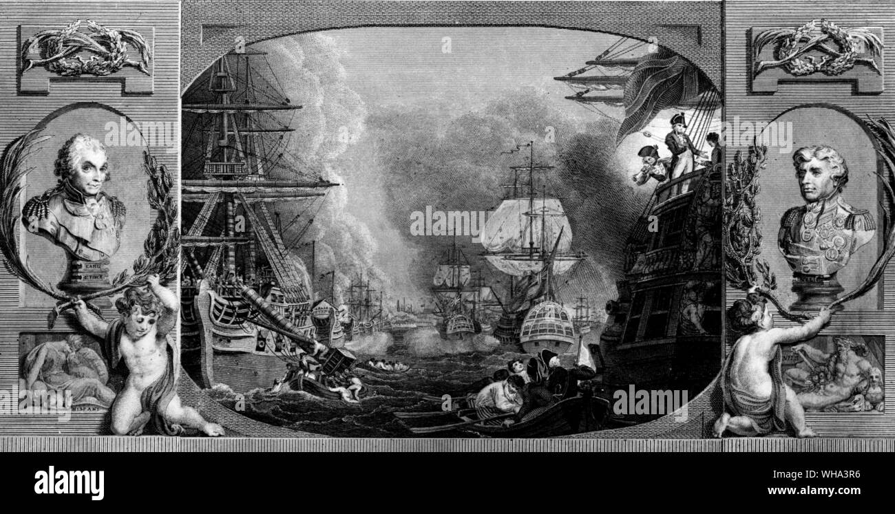 Angriff auf Kopenhagen von Admiral Lord Horatio Nelson. 1802. Stockfoto