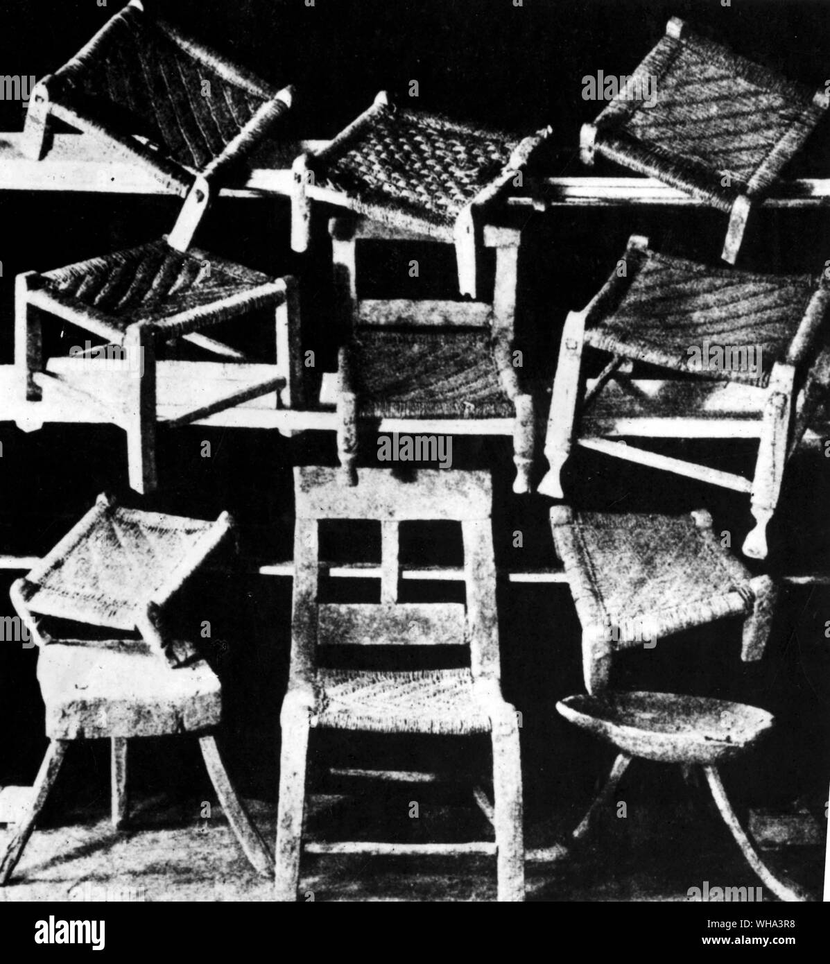 Das alte Ägypten: Möbel/Tische und Stühle. Stockfoto
