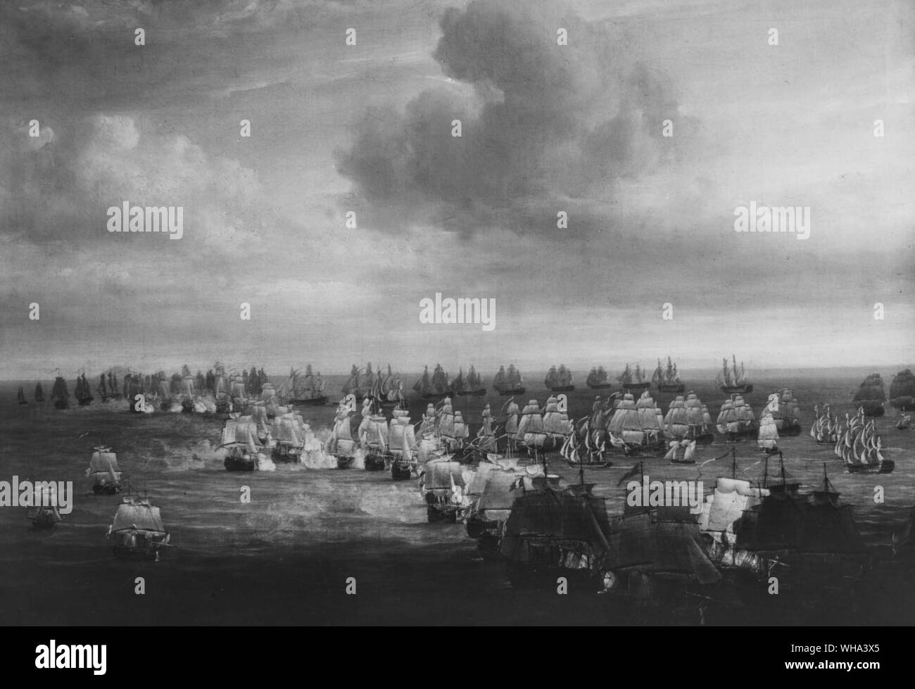 Schlacht von Trafalgar von Pocock. 1805 Stockfoto