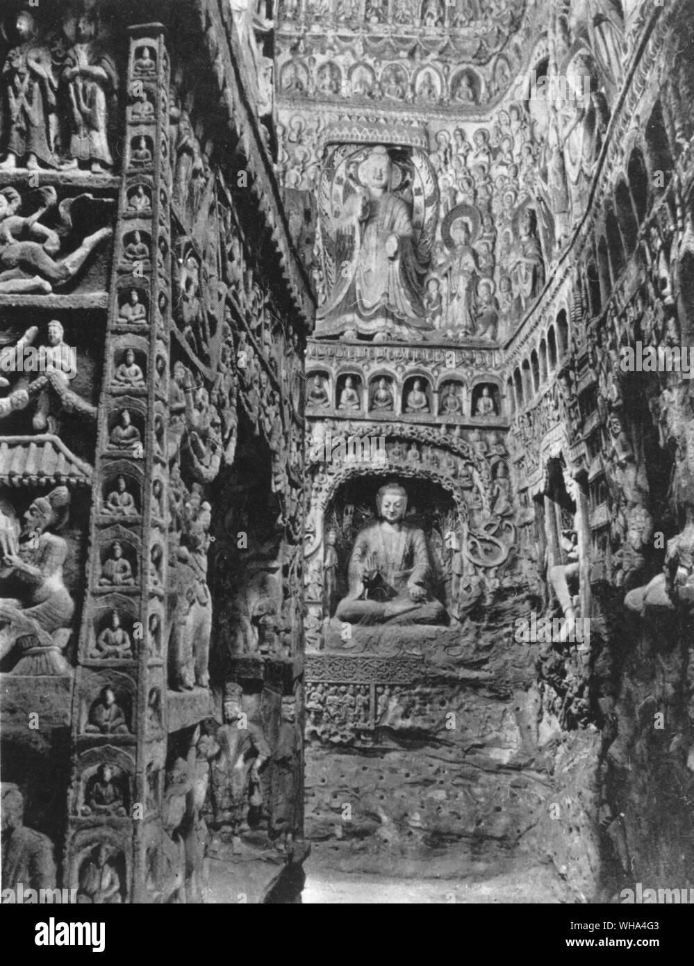 Yun Kang Innere der Höhle VI Shansi c 550 AD. Stockfoto