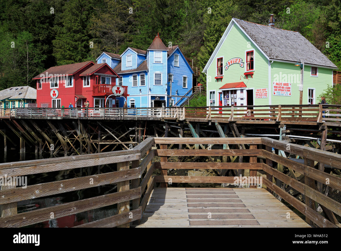 Historische Creek Street, Ketchikan, Alaska, Vereinigte Staaten von Amerika, Nordamerika Stockfoto