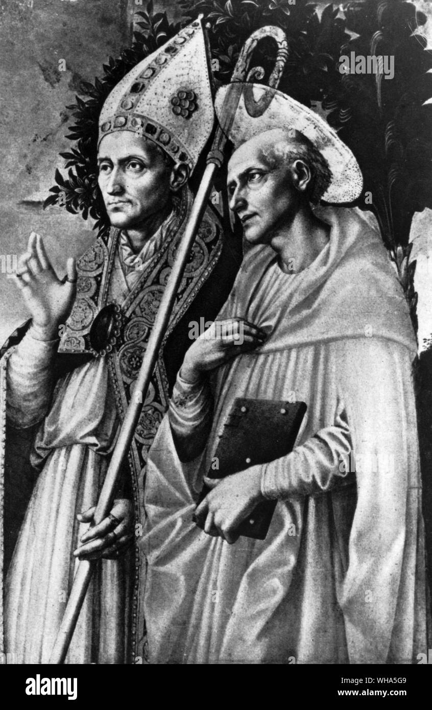 Die große Pessellino Altarbild, das war die fehlende Panel, welches im Besitz der Kaiser war, und es ist von St. Zeno und St. Jerome Stockfoto