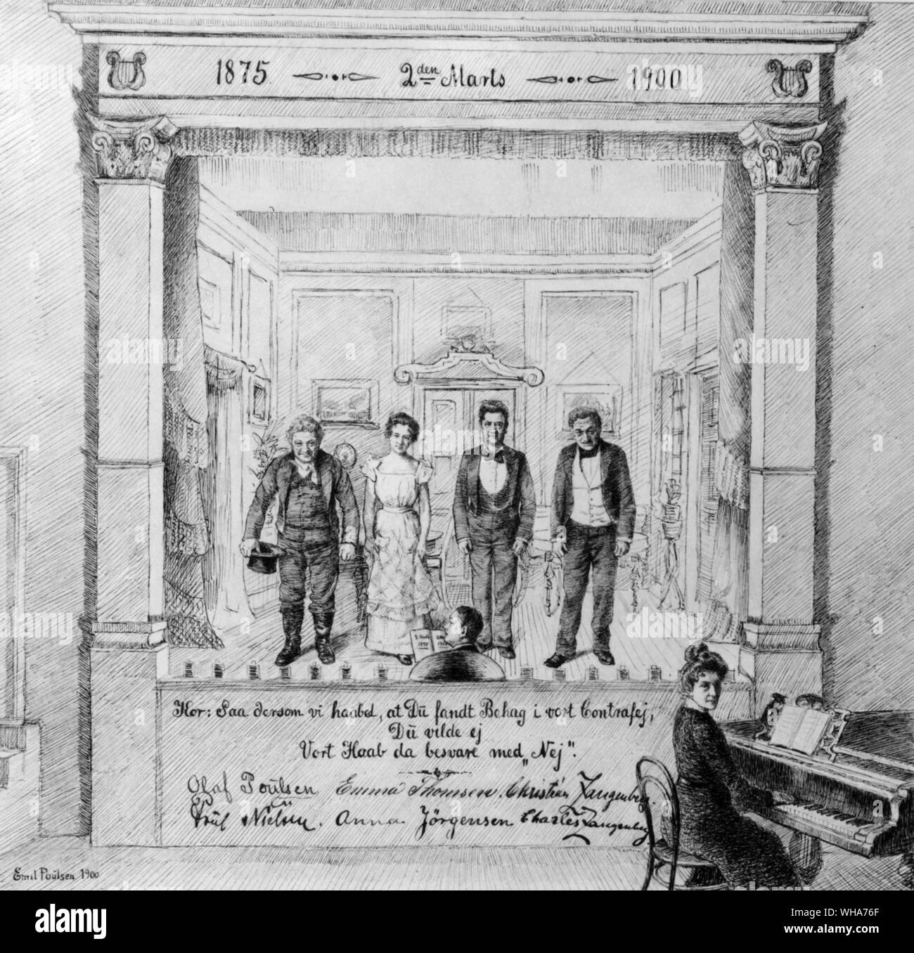 Winzige provinzielle Theater in Dänemark. 1900 Stockfoto