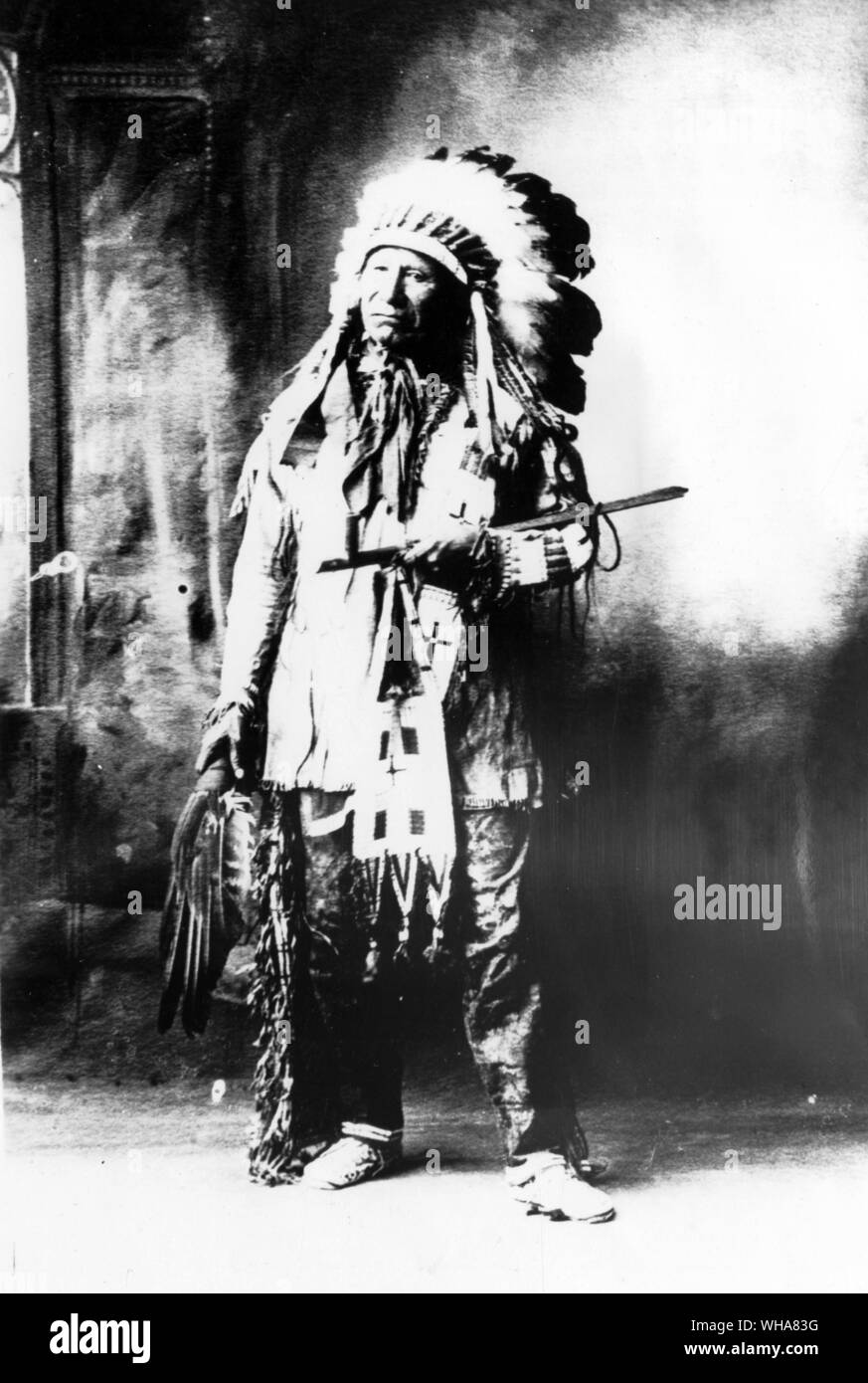 Portrait von Chief American Horse. Oglala Sioux Stockfoto