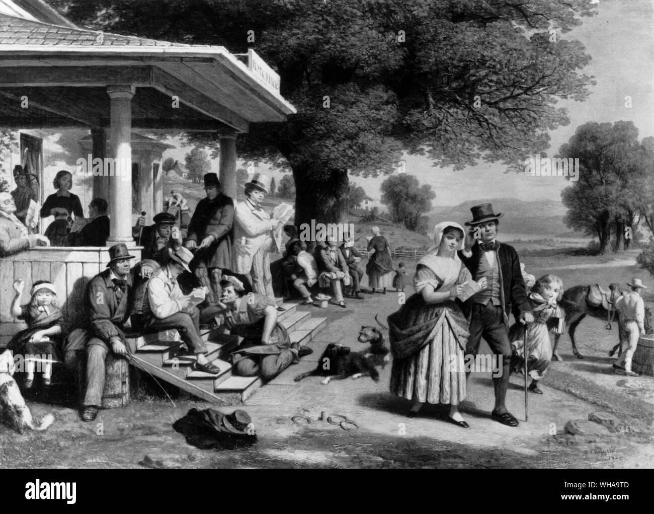 Ländliche Post. 1857 von Thomas P Rossiter 1818-1871 Stockfoto