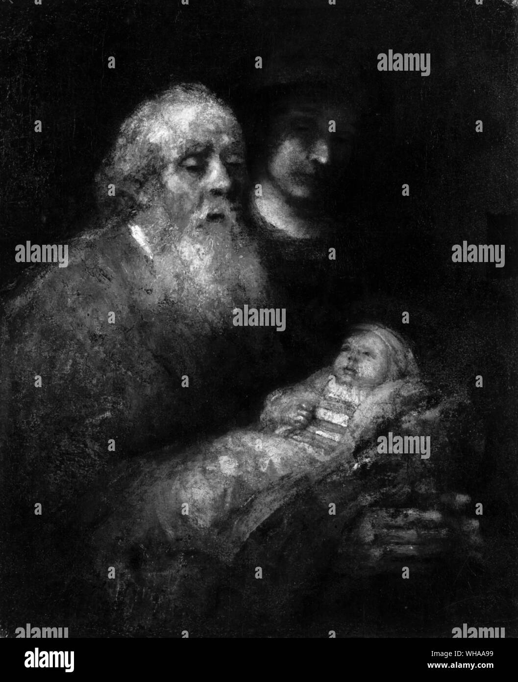 Rembrandt. Simeon und Jesus. Darstellung im Tempel. 1669. Stockfoto