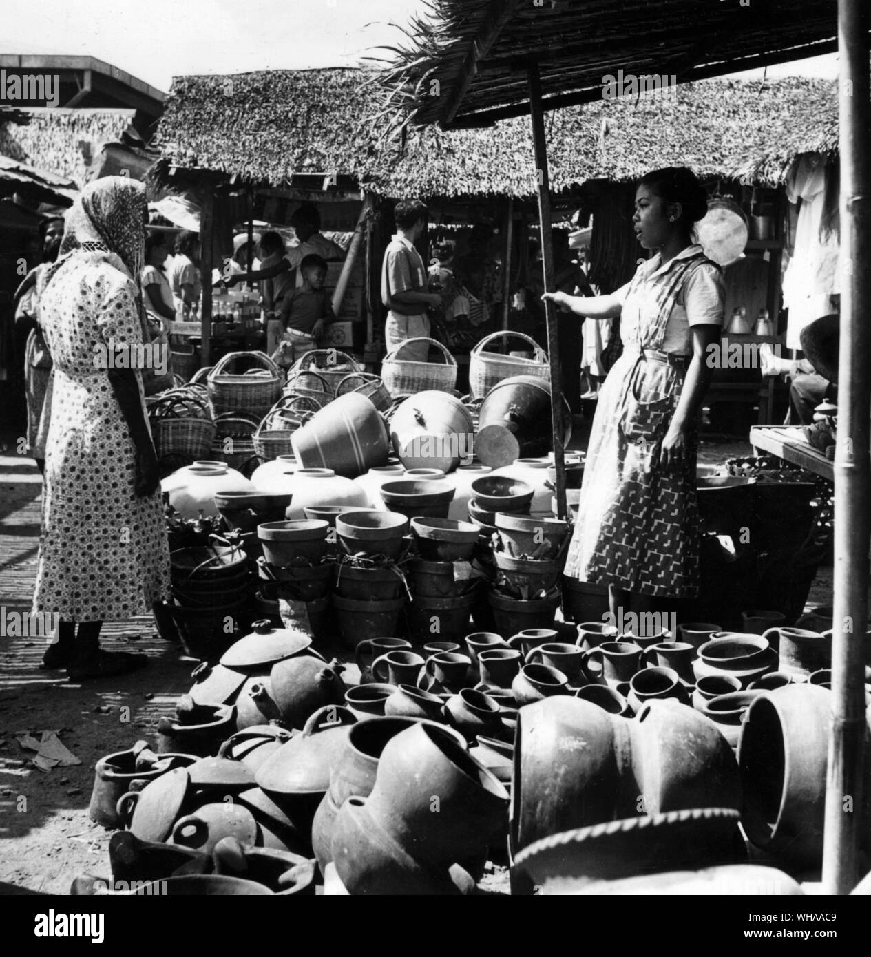 Eine Szene auf dem Markt von Cebu City. 1954. Philippinen Stockfoto