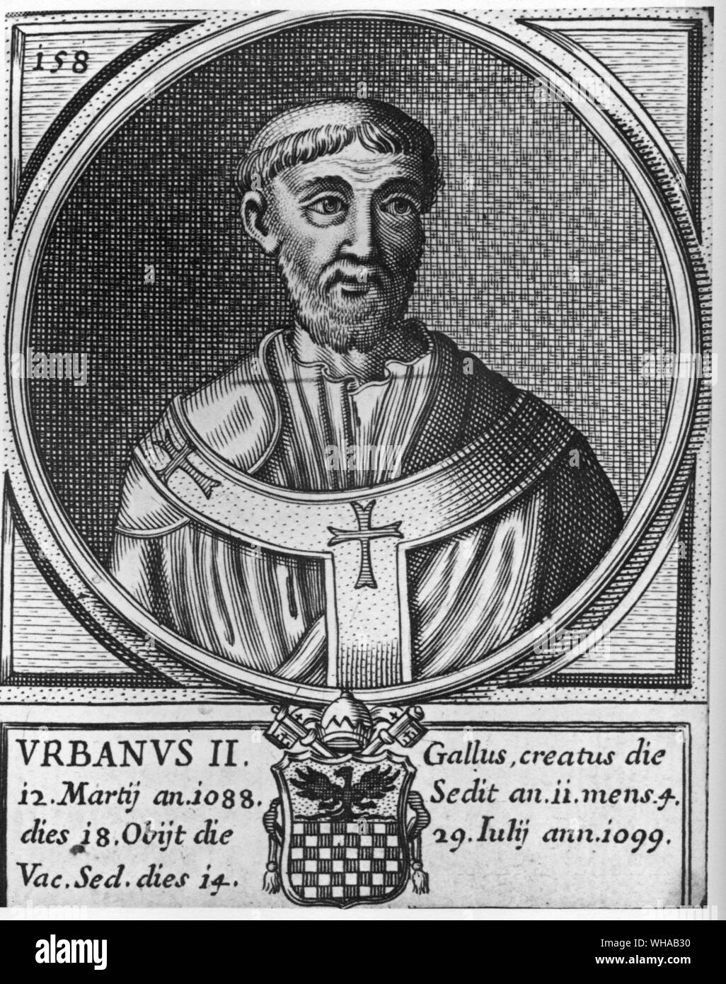 Papst Urban II. Odo de Lagery Stockfoto