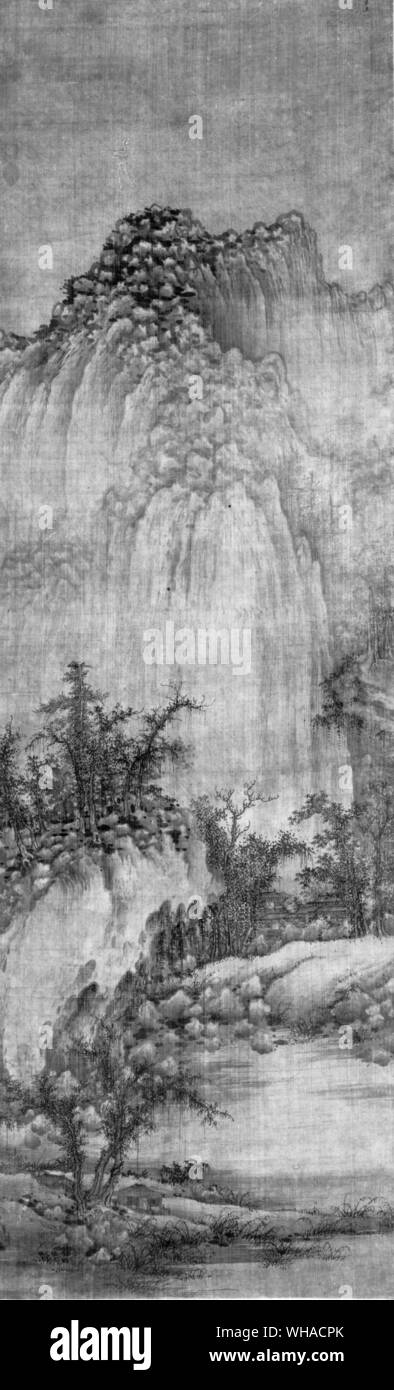 Zurückzuführen auf Chu-Jan ein buddhistisches Kloster in den Bergen, hängenden Blättern, 10. Jahrhundert Stockfoto