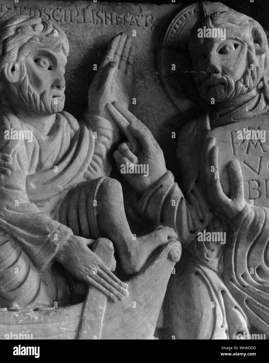 Die Einberufung der Jünger des Meisters von Cabestany. c 1150. Barcelona Stockfoto