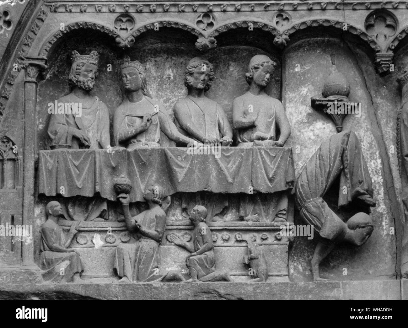 Der Tanz der Salome. c 1250-60. Kathedrale von Rouen. Stockfoto