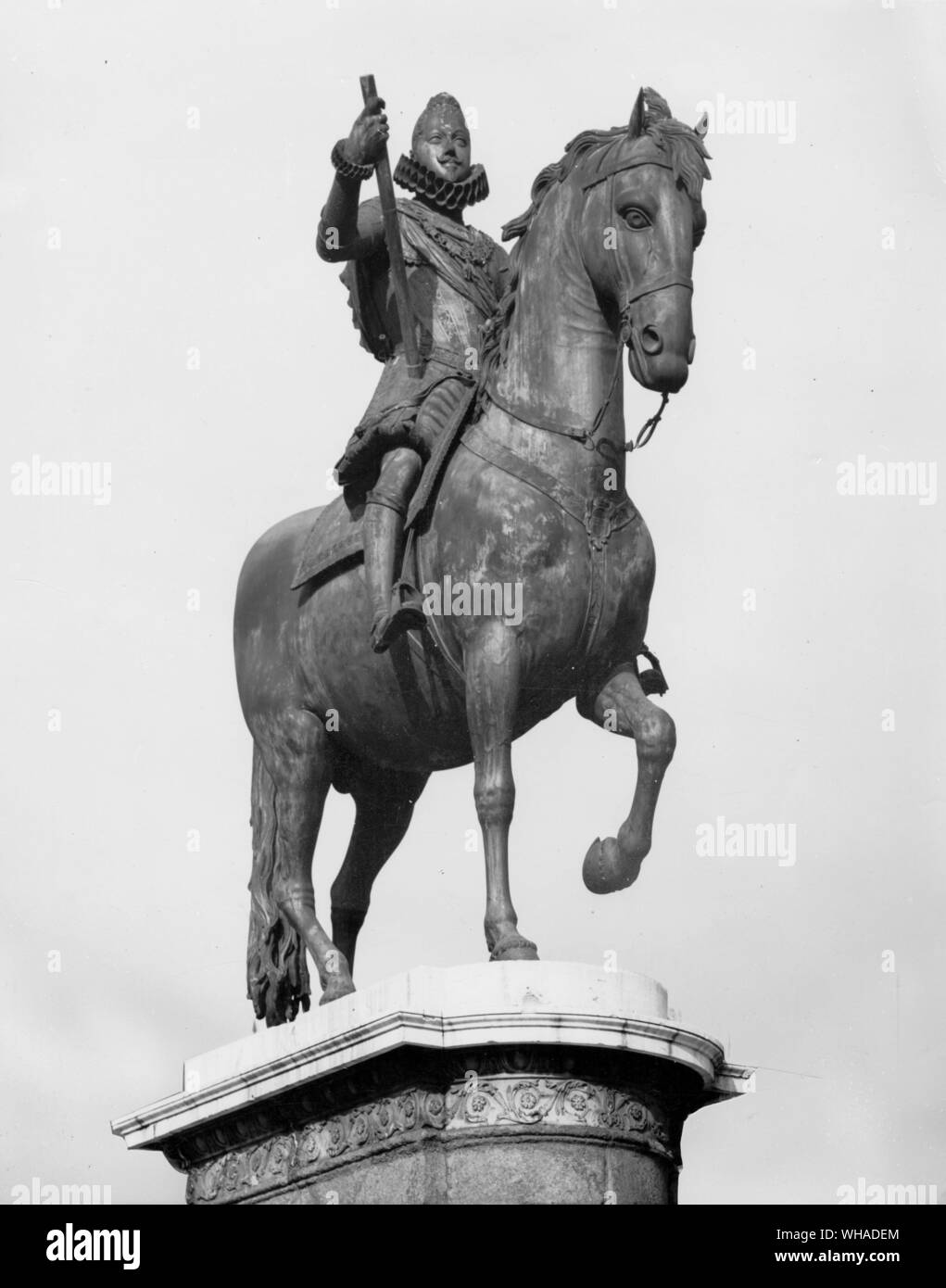 Pietro Tacca. Die Philipp III Reiterdenkmal. 1609-14. Madrid Plaza Mayor Stockfoto