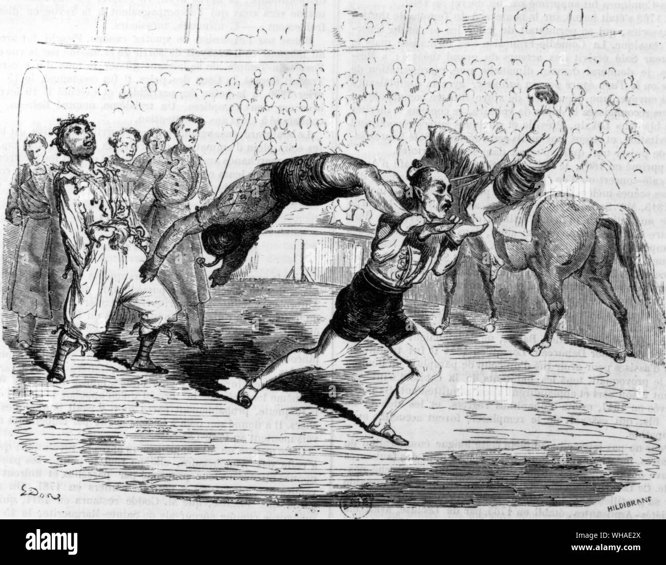 Die Clowns im Zirkus der Napoleon. Paris von Gustave Dore Stockfoto