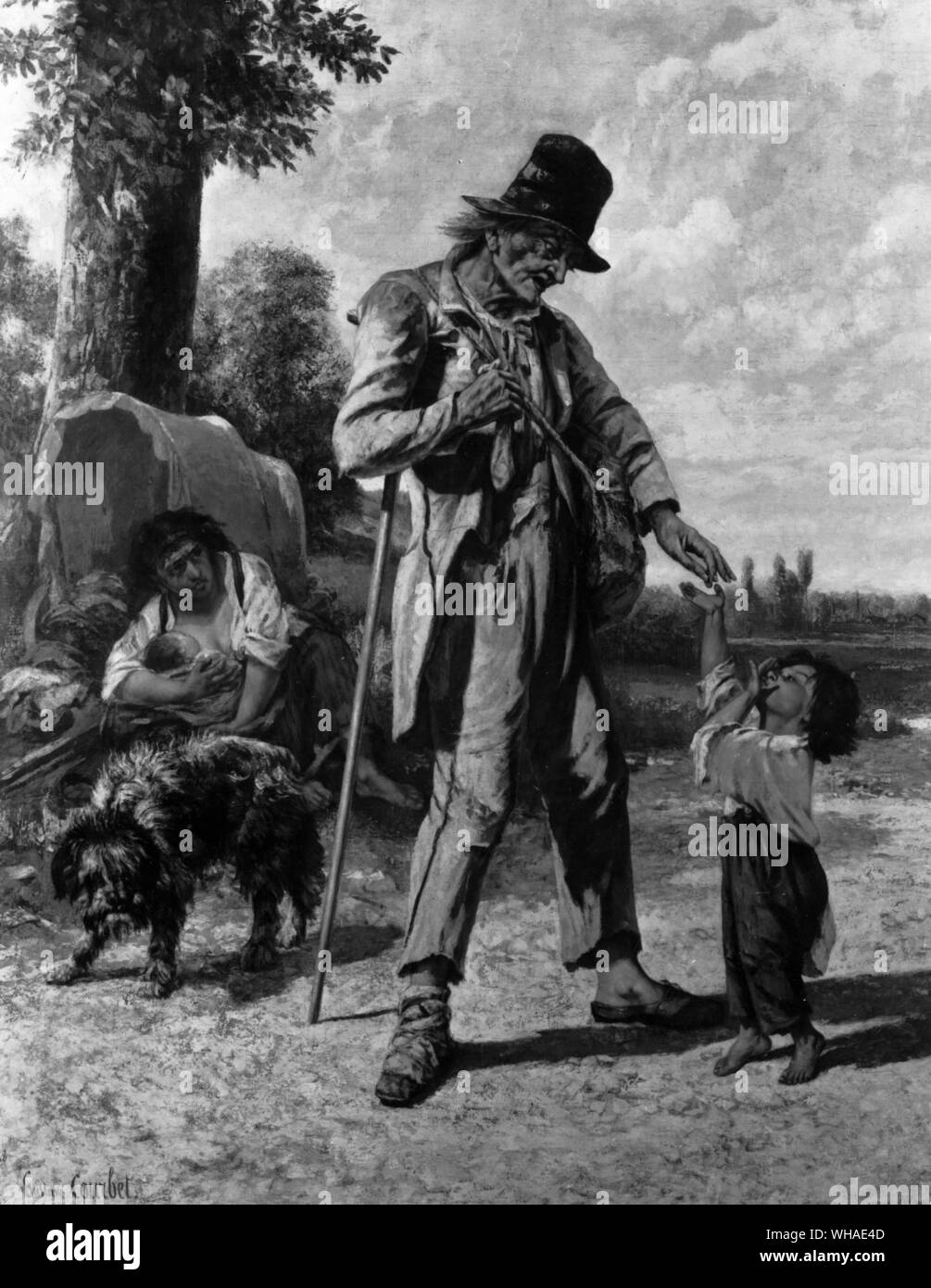 Gustave Courbet. Die Nächstenliebe der ein Bettler in Ornans