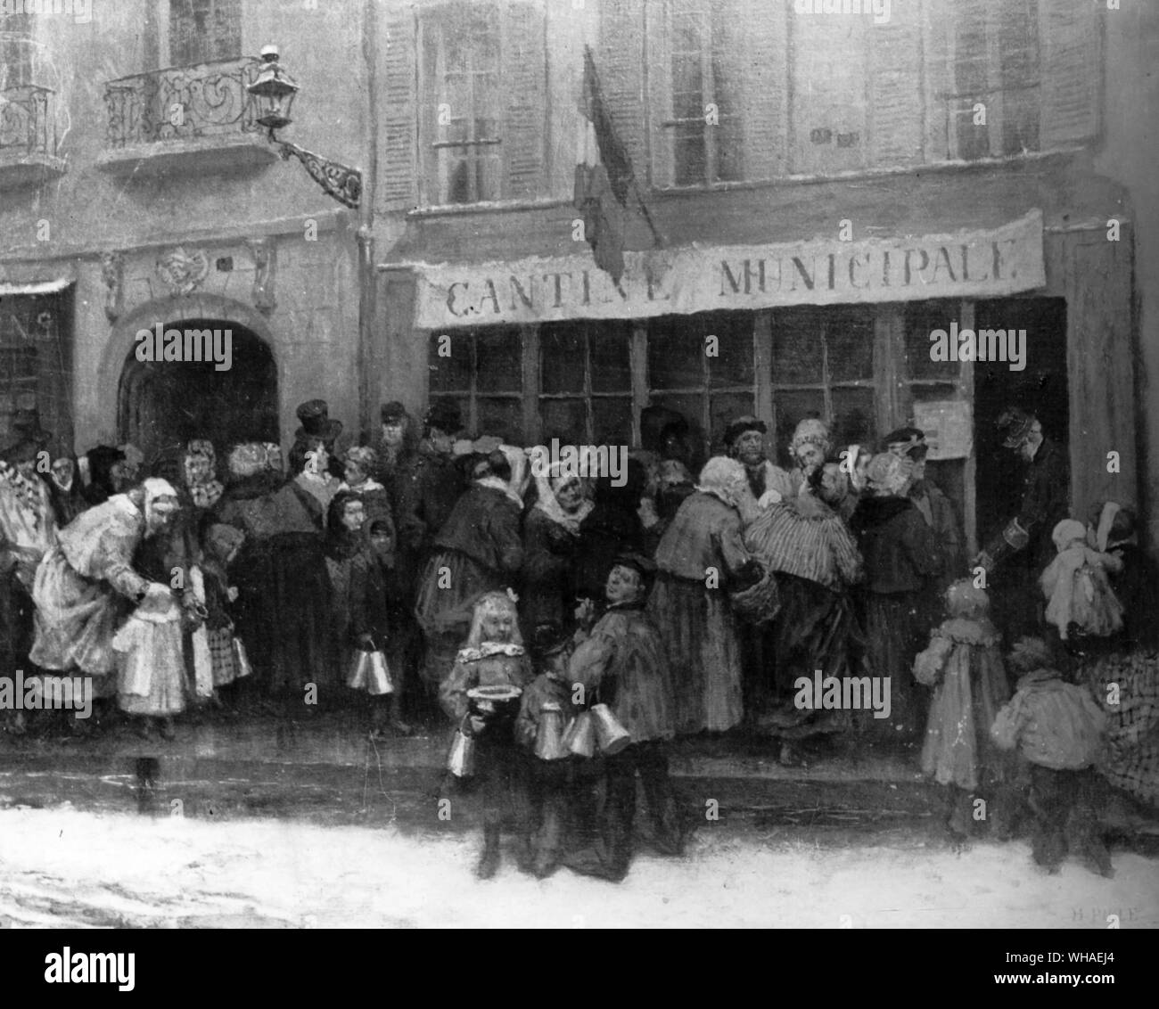 C H Pille. Eine städtische Kantine während der Belagerung von Paris 1870-71 Stockfoto