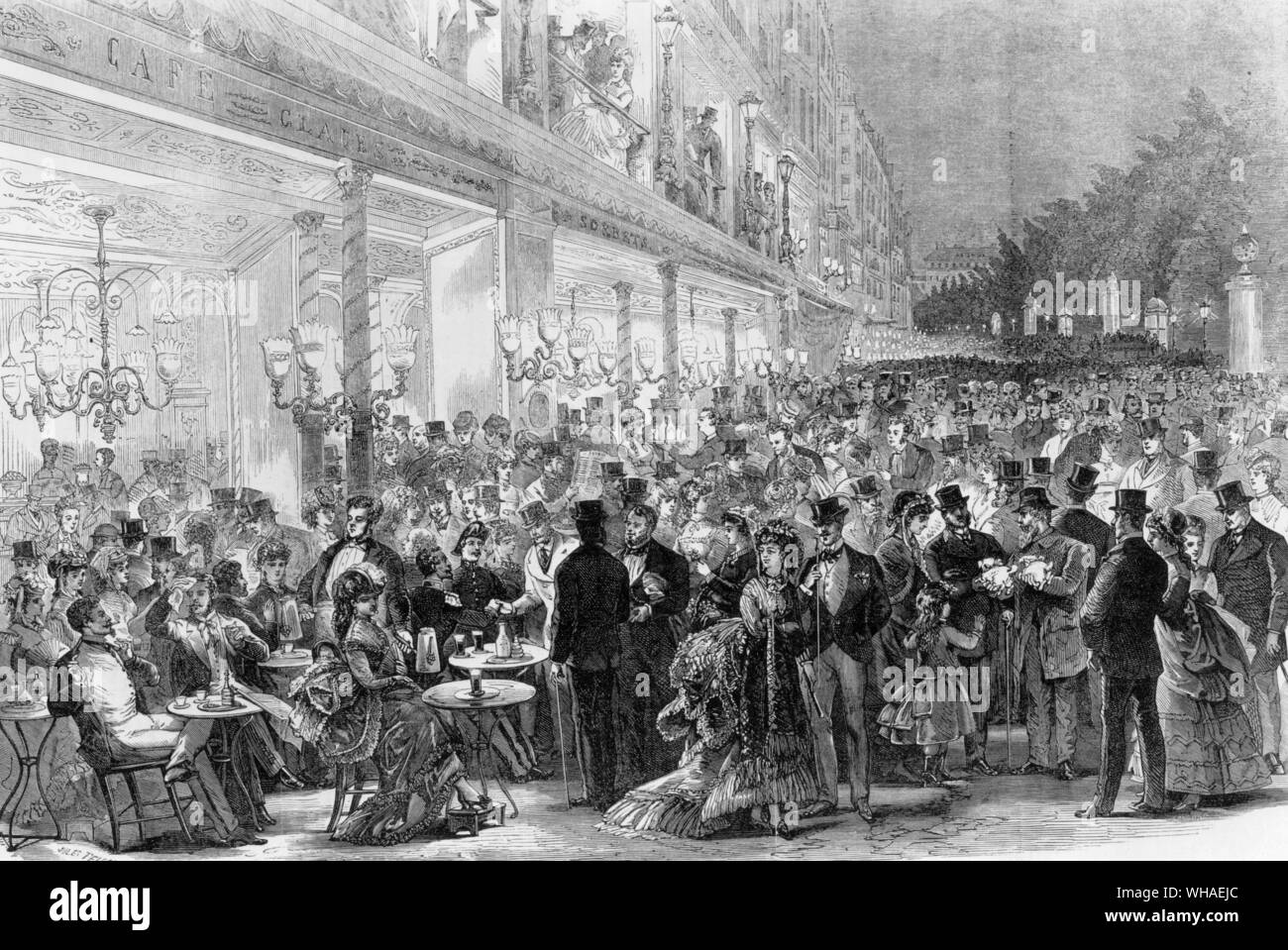 Ein Sommerabend auf der Pariser Boulevards c 1873 Stockfoto