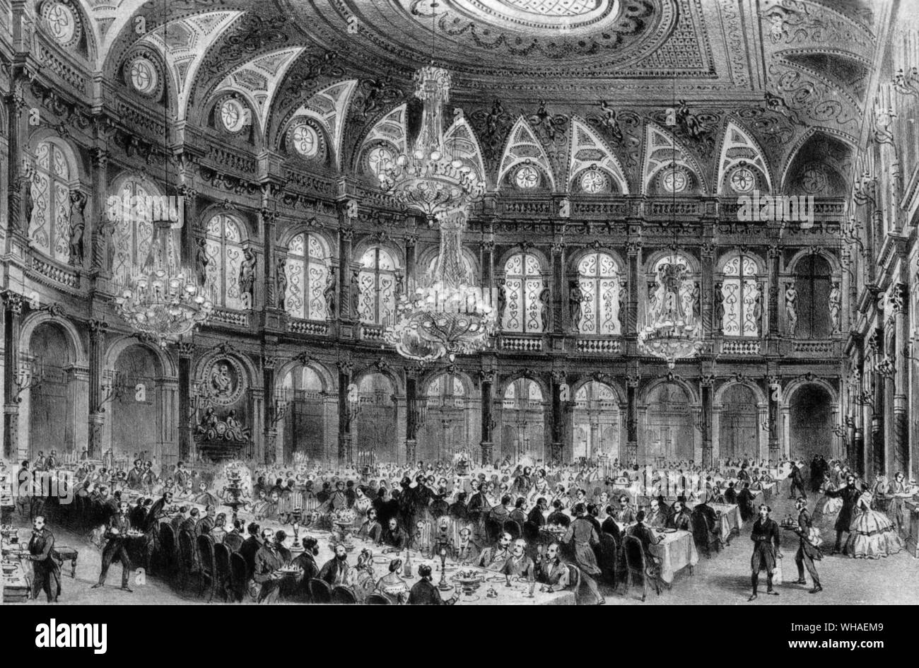 Der Speisesaal im Grand Hotel Paris gebaut während des Zweiten Kaiserreichs Stockfoto