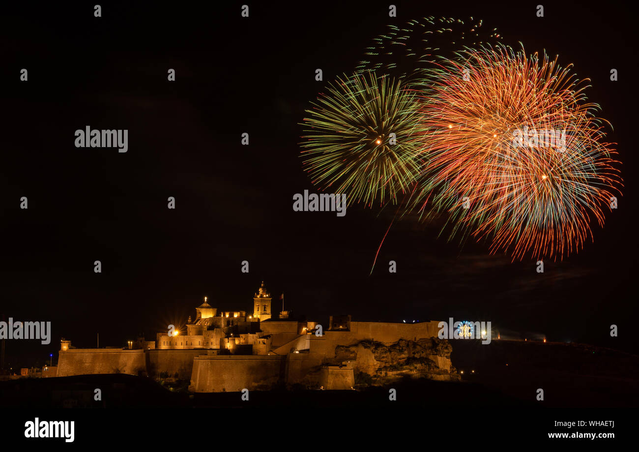 Santa Marija Festa Feuerwerk Stockfoto