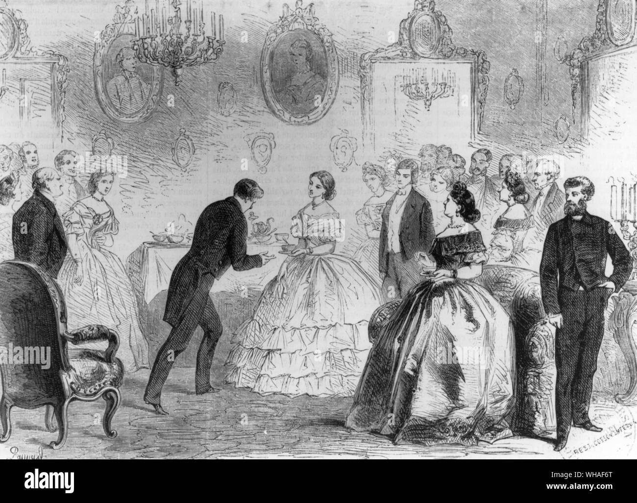 Szene VI von Le Fils de Giboyer von Emile Augier wie von der Comedie Francaise 1864 durchgeführt Stockfoto