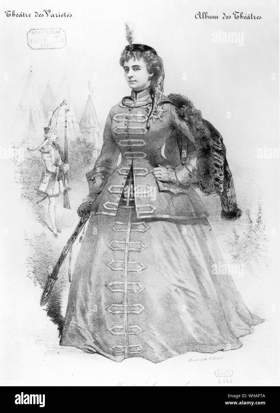 Hortense Schneider wie Sie in La Grande duchesse de Gerolstein von Offenbach erschienen Stockfoto