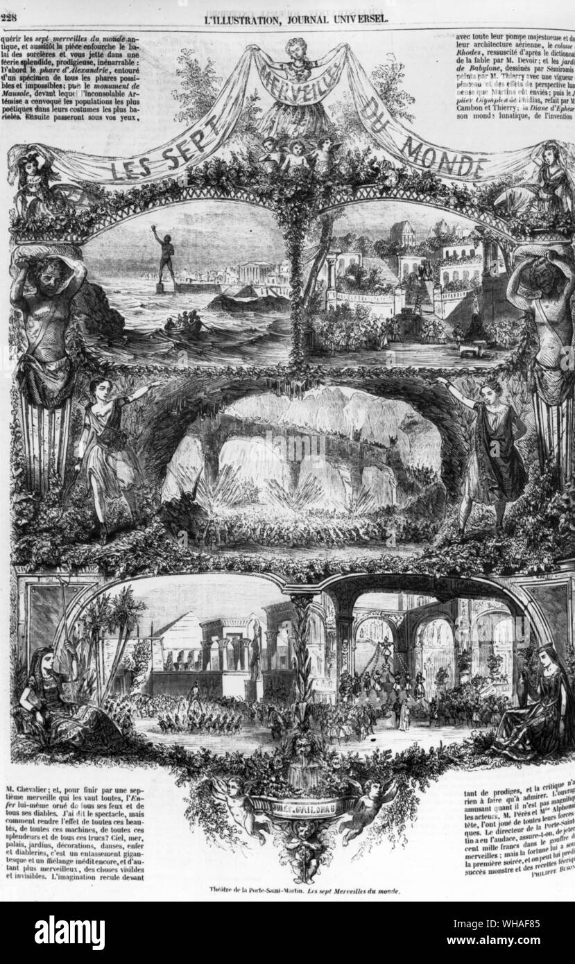 "FromL Abbildung 8. Oktober 1853. Les Sept Merveilles du Monde am Theatre de la Porte Saint Martin Stockfoto