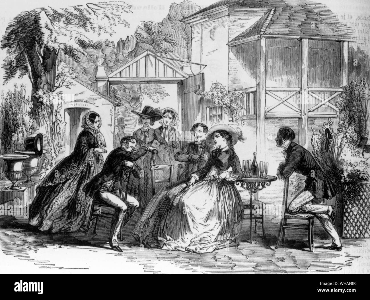 Von L'Abbildung 4. Juni 1853. Im Theater de Vaudeville, eine Szene aus Bassiere's play Les Filles de Marbre Stockfoto