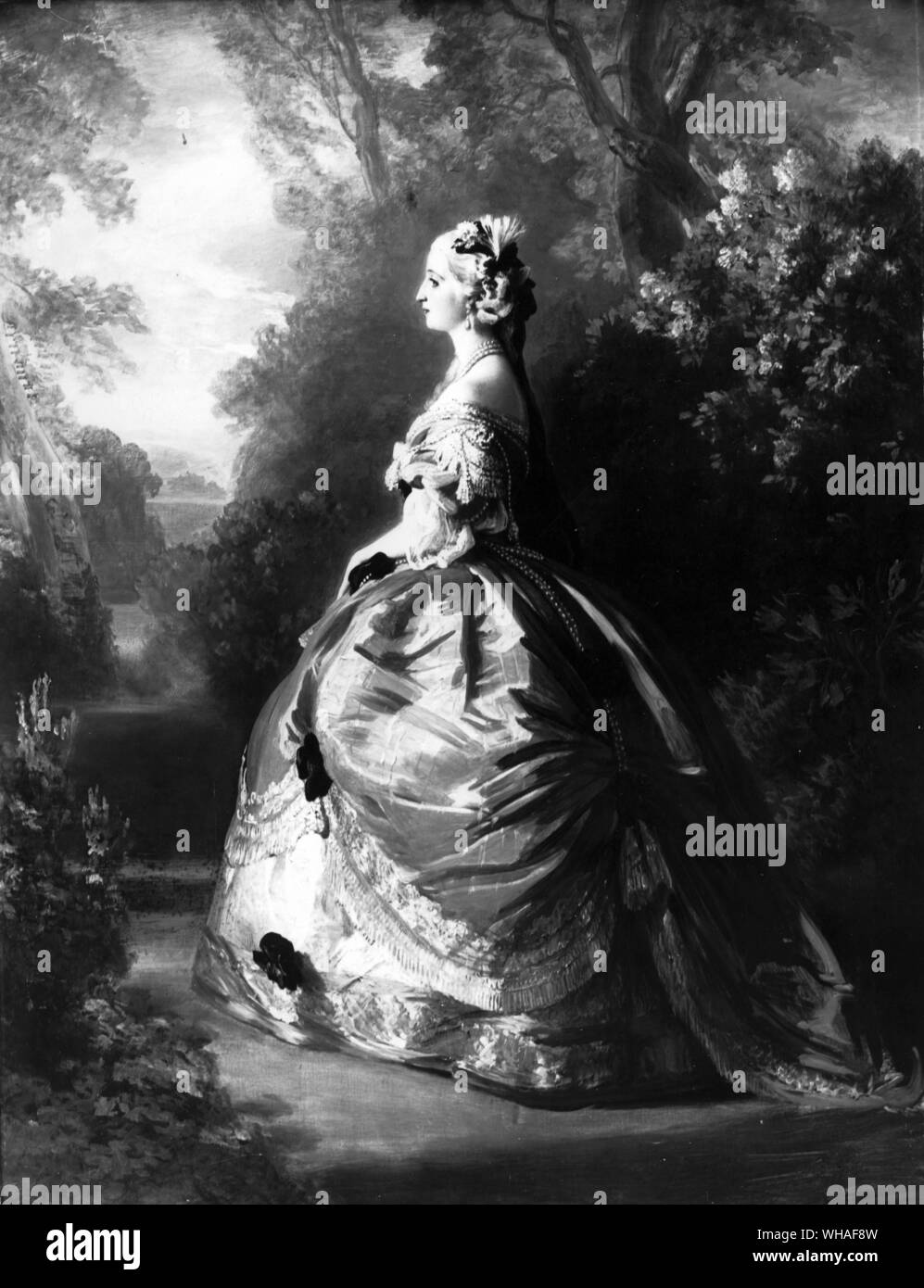 Die Kaiserin Eugenie gekleidet für eine Fancy Dress Ball wie ihre Heldin, Marie Antoinette von Franz Xaver Winterhalter Stockfoto