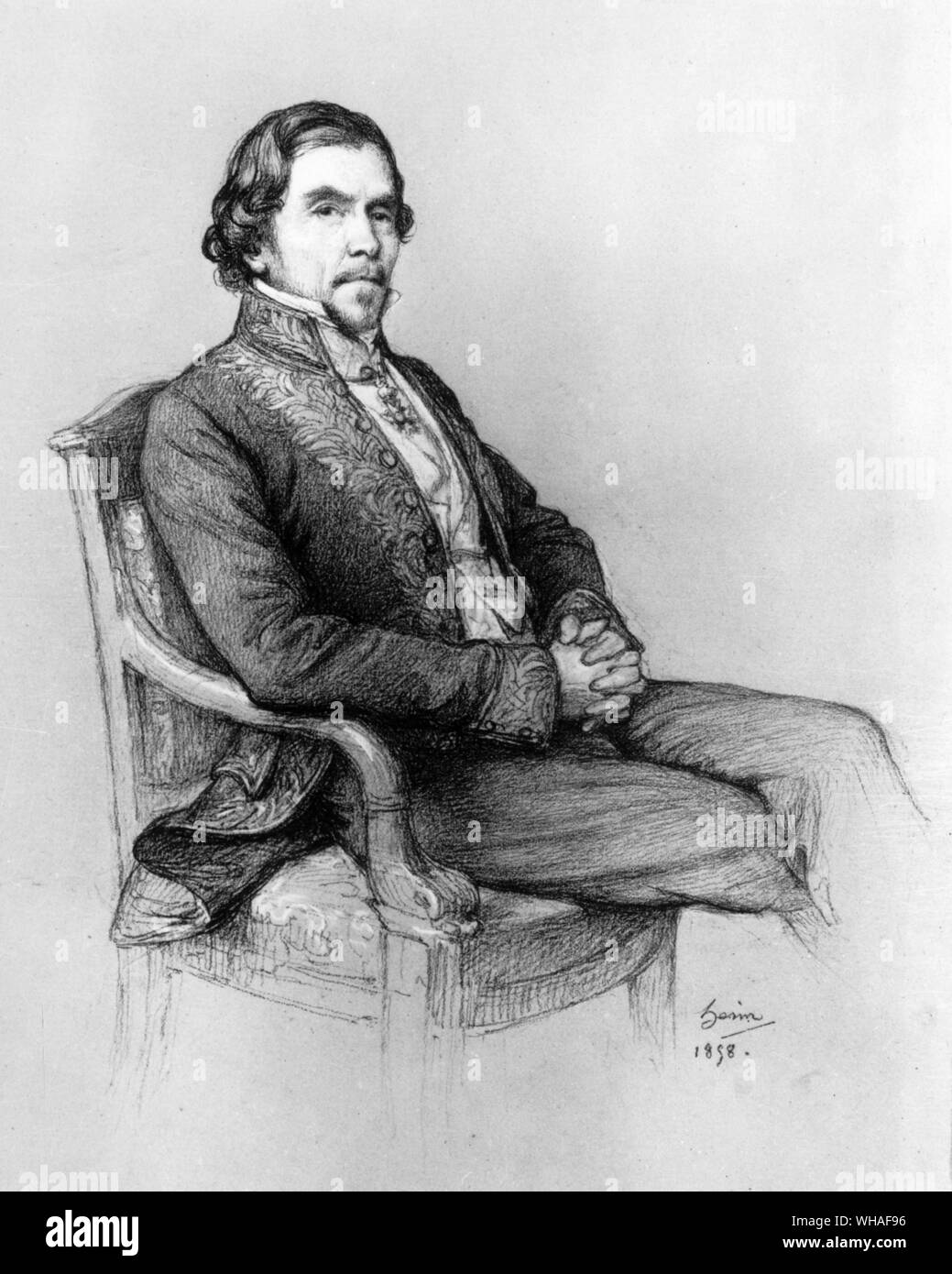 Eugene Delacroix in das Kleid der Mitglied der Academie Francais 1858 durch Heim Stockfoto