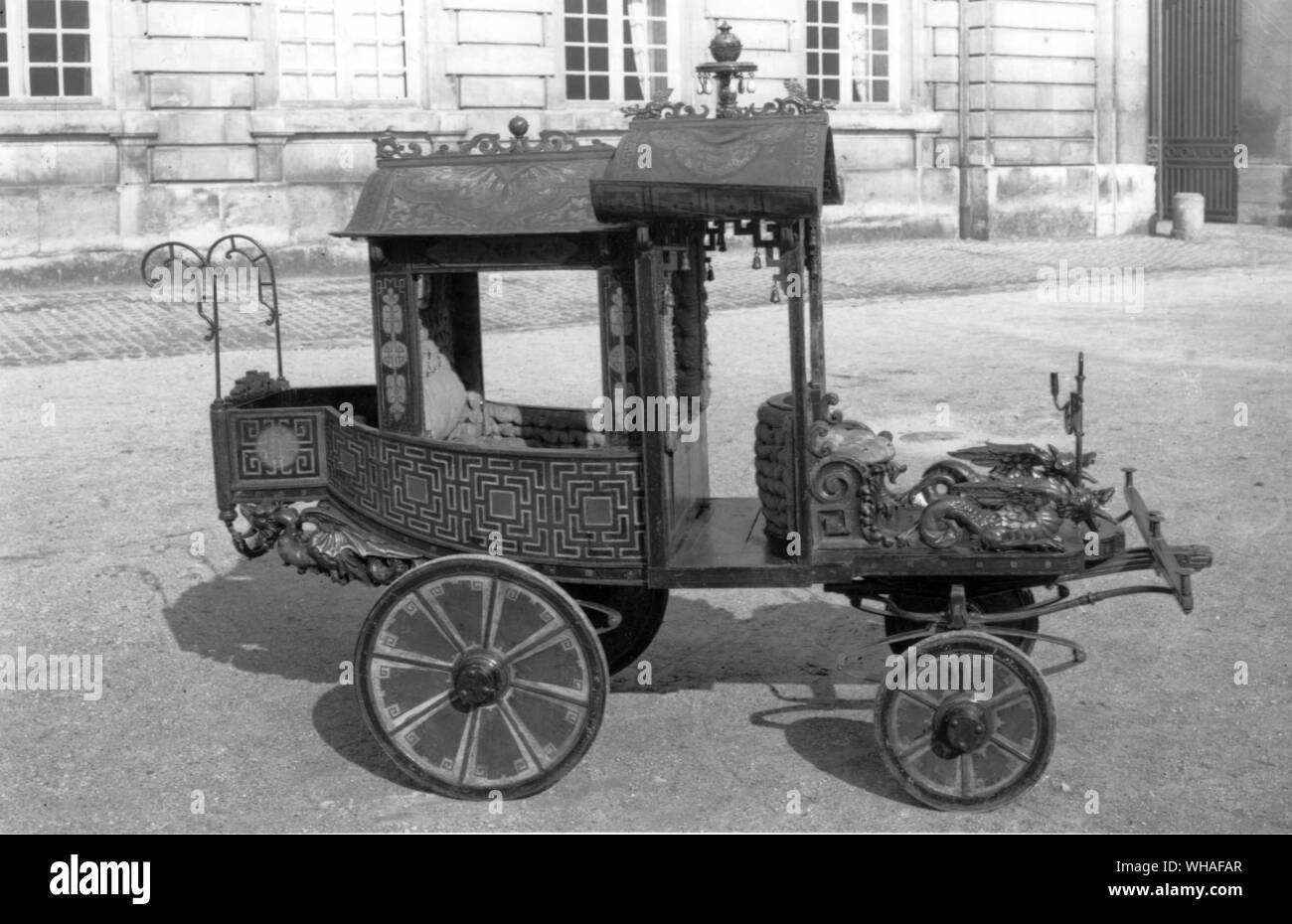 Chinesische Schlitten, die der kaiserliche Prinz Sohn von Napoleon III und Eugenie gehörte Stockfoto