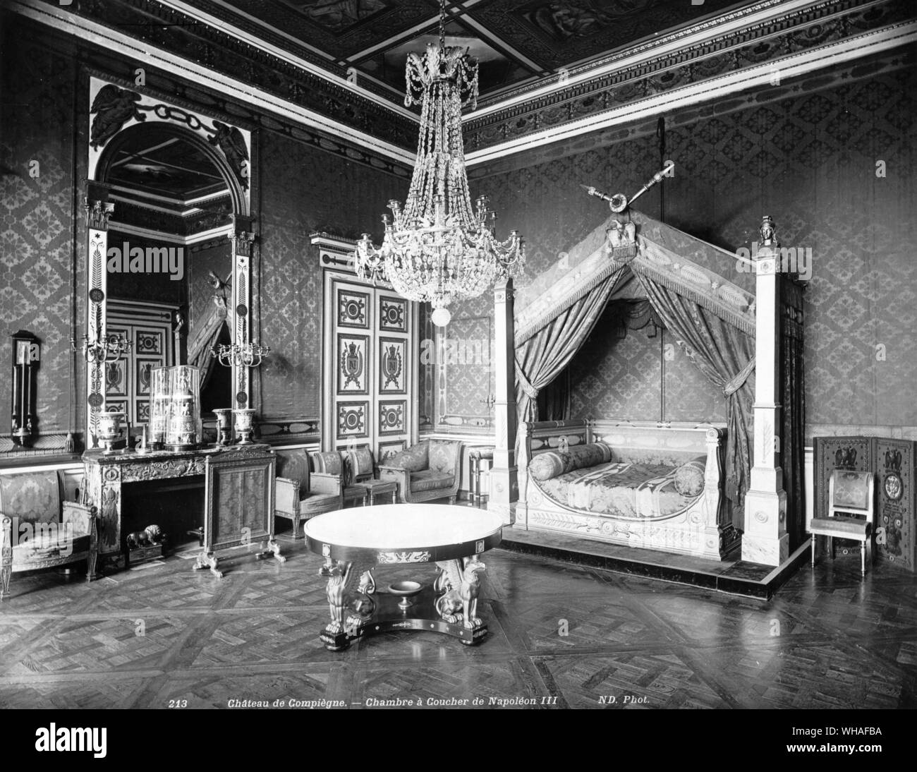 Compiegne. Schlafzimmer von Napoleon III. Stockfoto