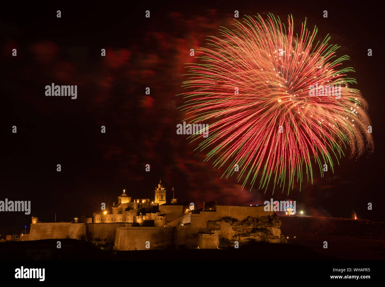 Santa Marija Festa Feuerwerk Stockfoto