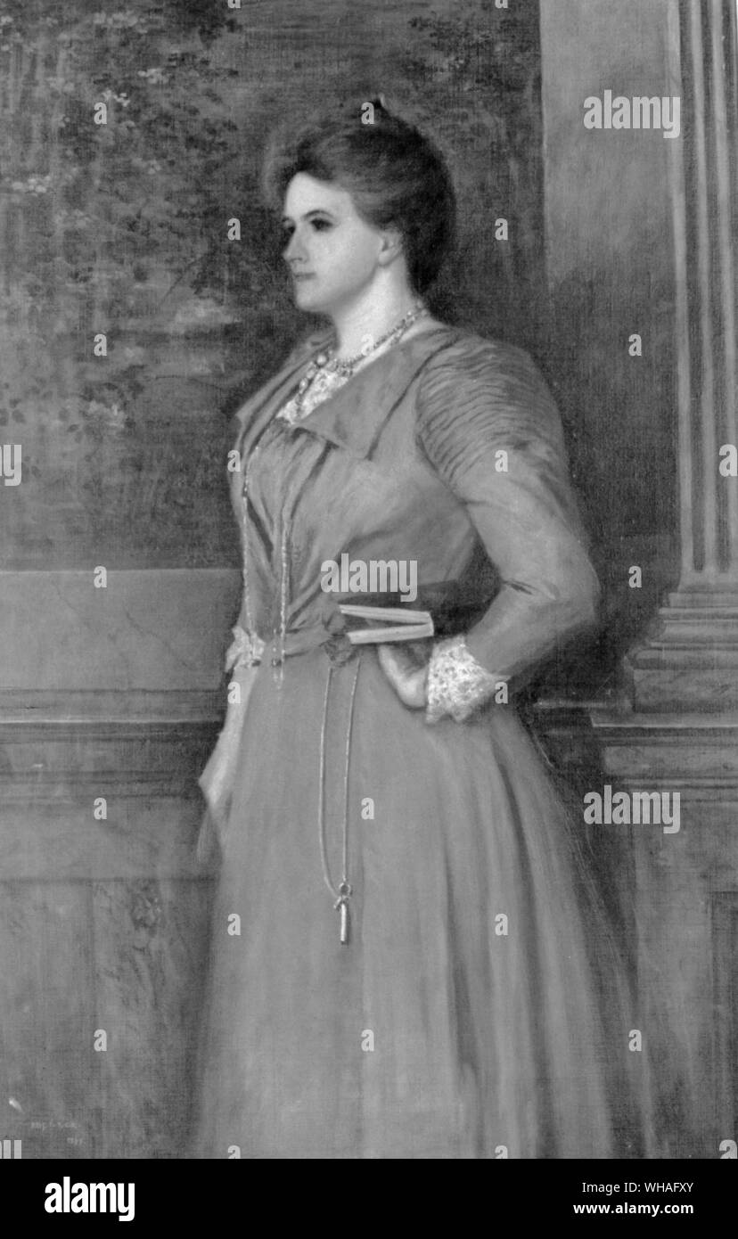 Caroline Kipling in der Studie bei Bateman's von Philip Burne-Jones 1899 gemalt, ein Begleiter Bild Portrait von Rudyard im gleichen Jahr gemalt Stockfoto