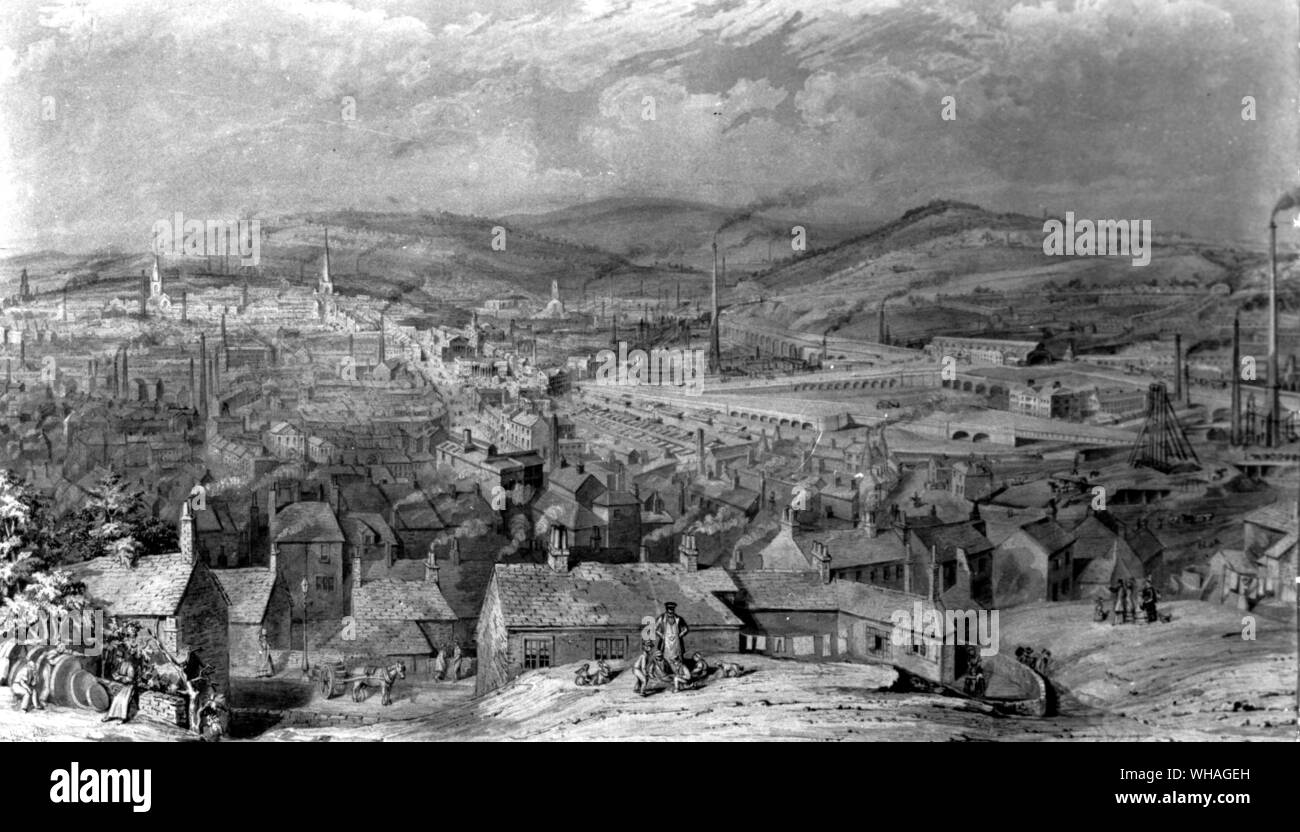 Süd-ost Ansicht von Sheffield 1854 von William Ibbitt Stockfoto
