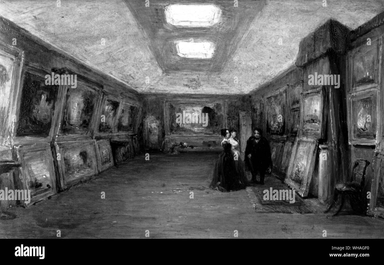 Innenraum der Gerber Galerie der Künstler seine Arbeiten. c 1850 Stockfoto