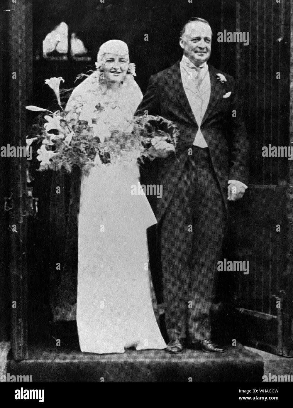 Ruth Gill verheiratet Herrn Fermoy in Aberdeen am 17. September 1931. Stockfoto