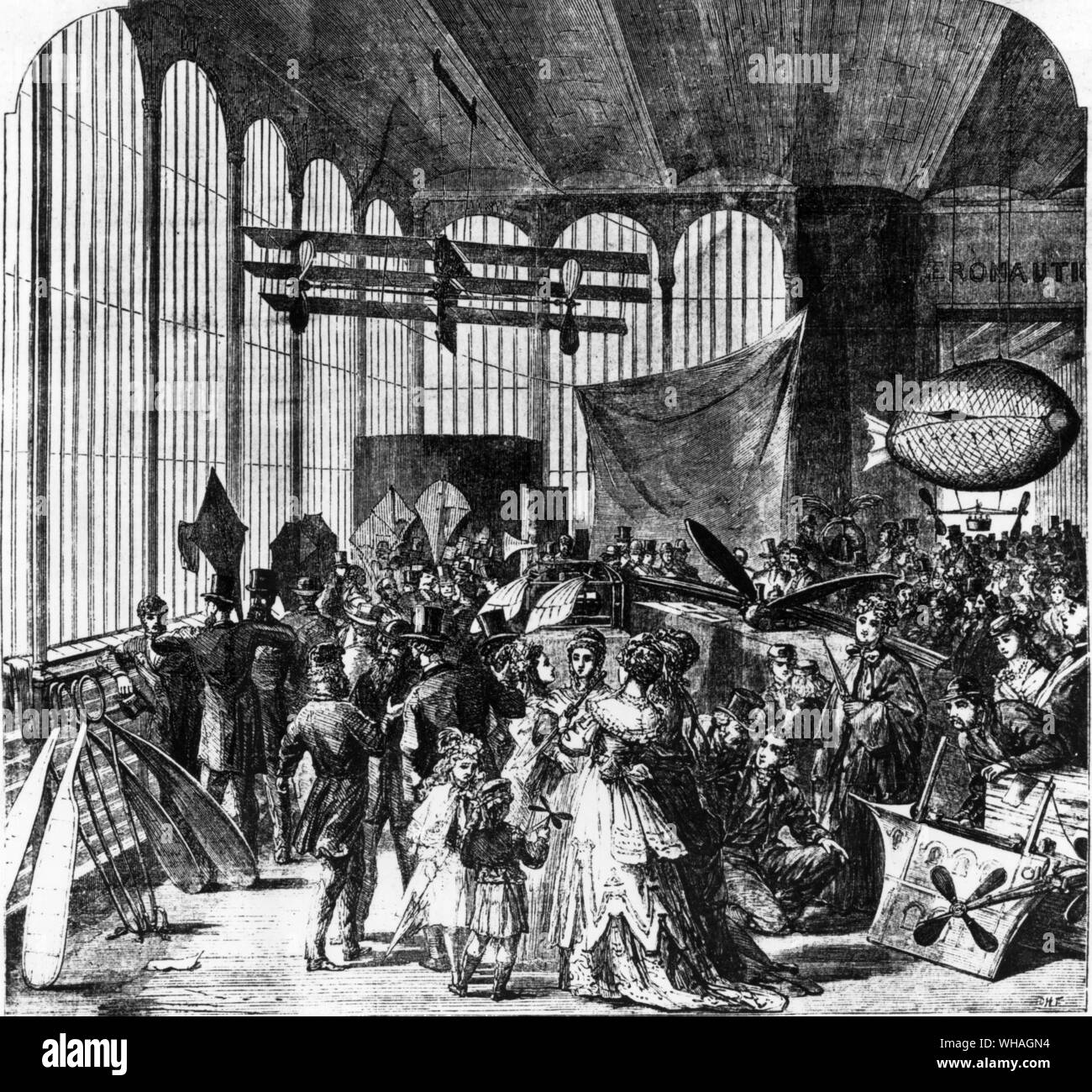 Erstes Aero Ausstellung 1868 im Crystal Palace. Der Aeronautischen Gesellschaft Ausstellung im Crystal Palace Stockfoto
