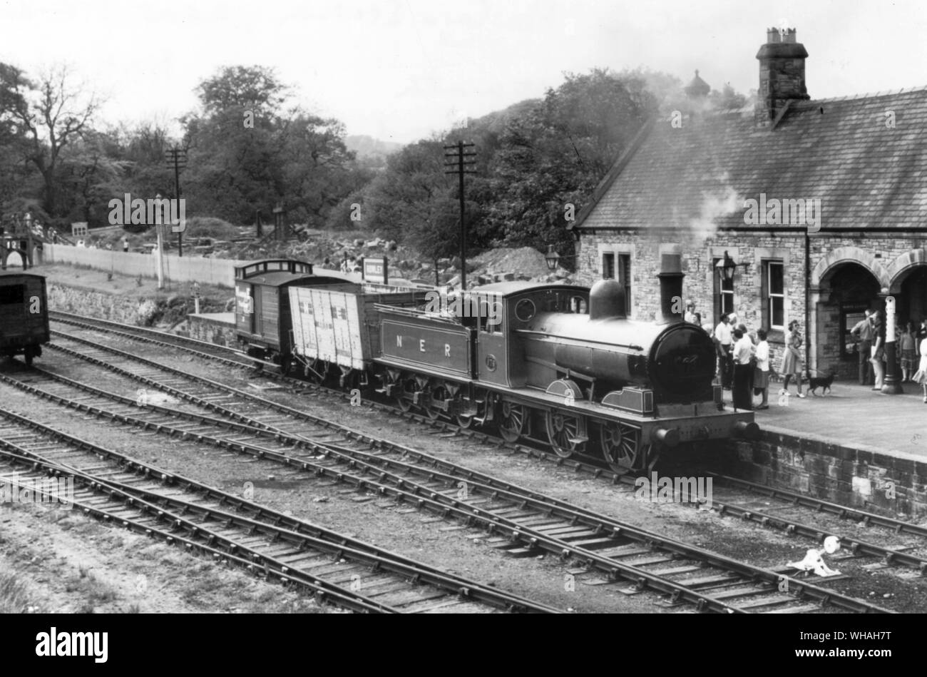 Rekonstruierte Rowley Station in der Nähe von Stanley Northumbria Stockfoto