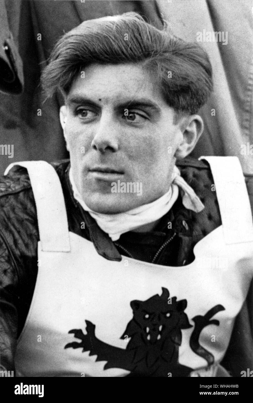 Speedway racing rider Fred Williams. Die Wembley Rider und Sieger der Weltmeisterschaft 1950 Stockfoto