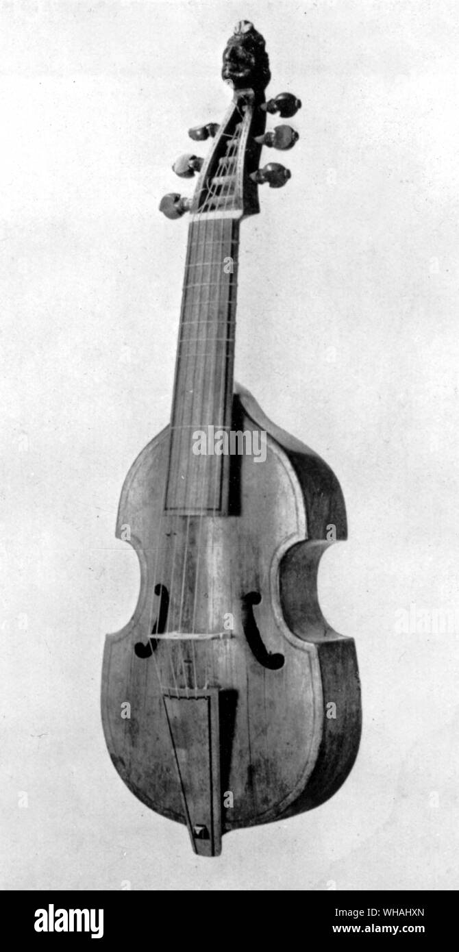 Treble Viola da Gamba. Englisch 16. Jahrhundert wahrscheinlich von Henry Jay der klassischen Form und Detail Stockfoto