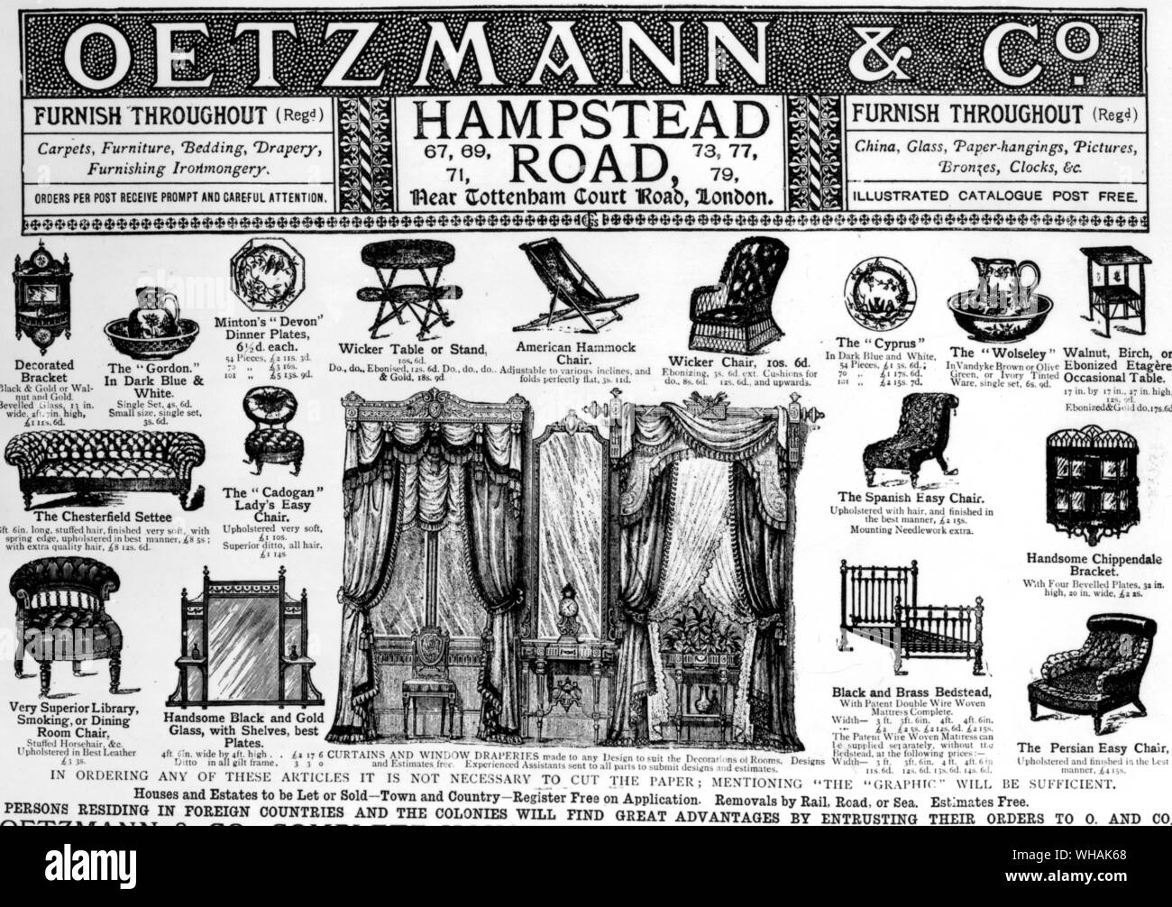 Die Grafik. 1886. Oetzmann & Co. Möbel Stockfoto