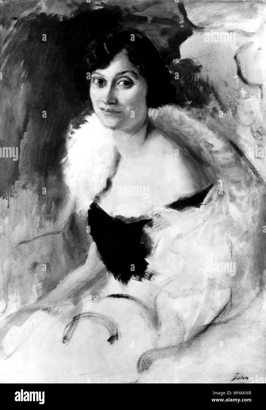 Die weiße Feder Bh. Prinzessin Antoine Bibesco 1924 von Augustus John Stockfoto
